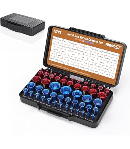 Thread Checker, 44 Bolt Size Finder, M3-M24 Metric & 6-32 to